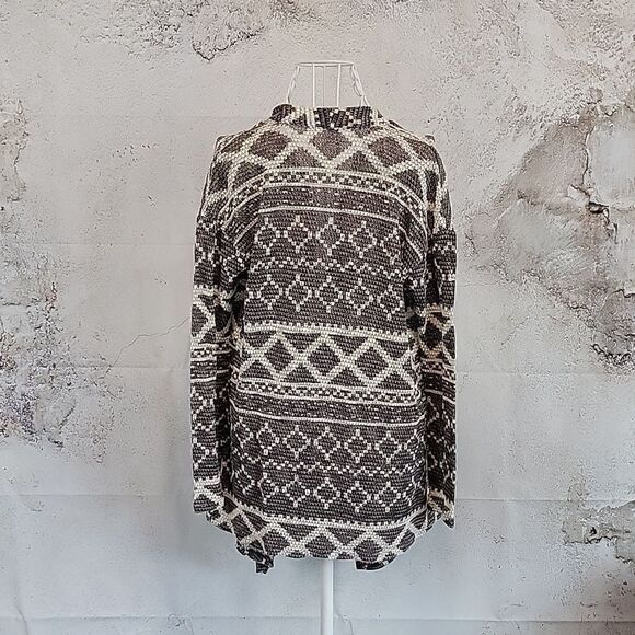 Xhilaration open front cardigan grey Aztec print Women's Size S - Picture 7 of 12